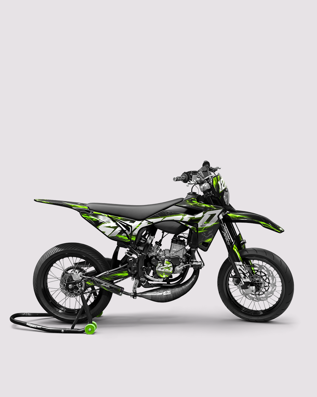 STORMX - Kit deco SHERCO 50cc - Vert — vue de côté