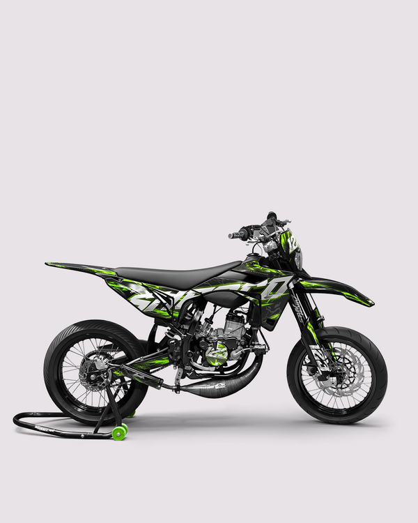 STORMX - Kit deco SHERCO 50cc - Vert — vue de côté