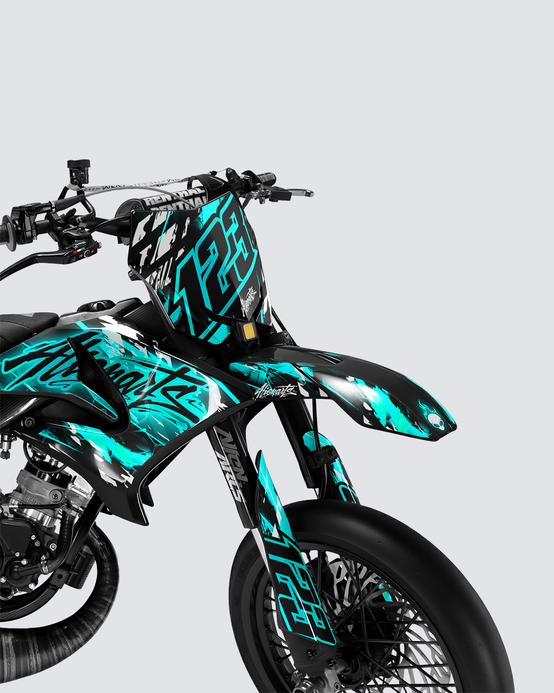 ROGUE - Kit deco YAMAHA DT 50cc - Turquoise — vue de face