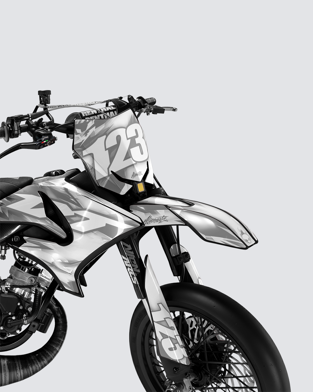 RUSH - Kit deco YAMAHA DT 50cc - Blanc — vue de face