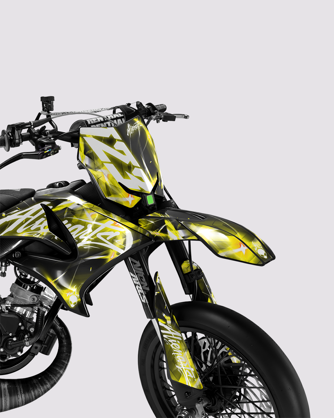 PLASMA - Kit deco YAMAHA DT 50cc - Jaune — vue de face