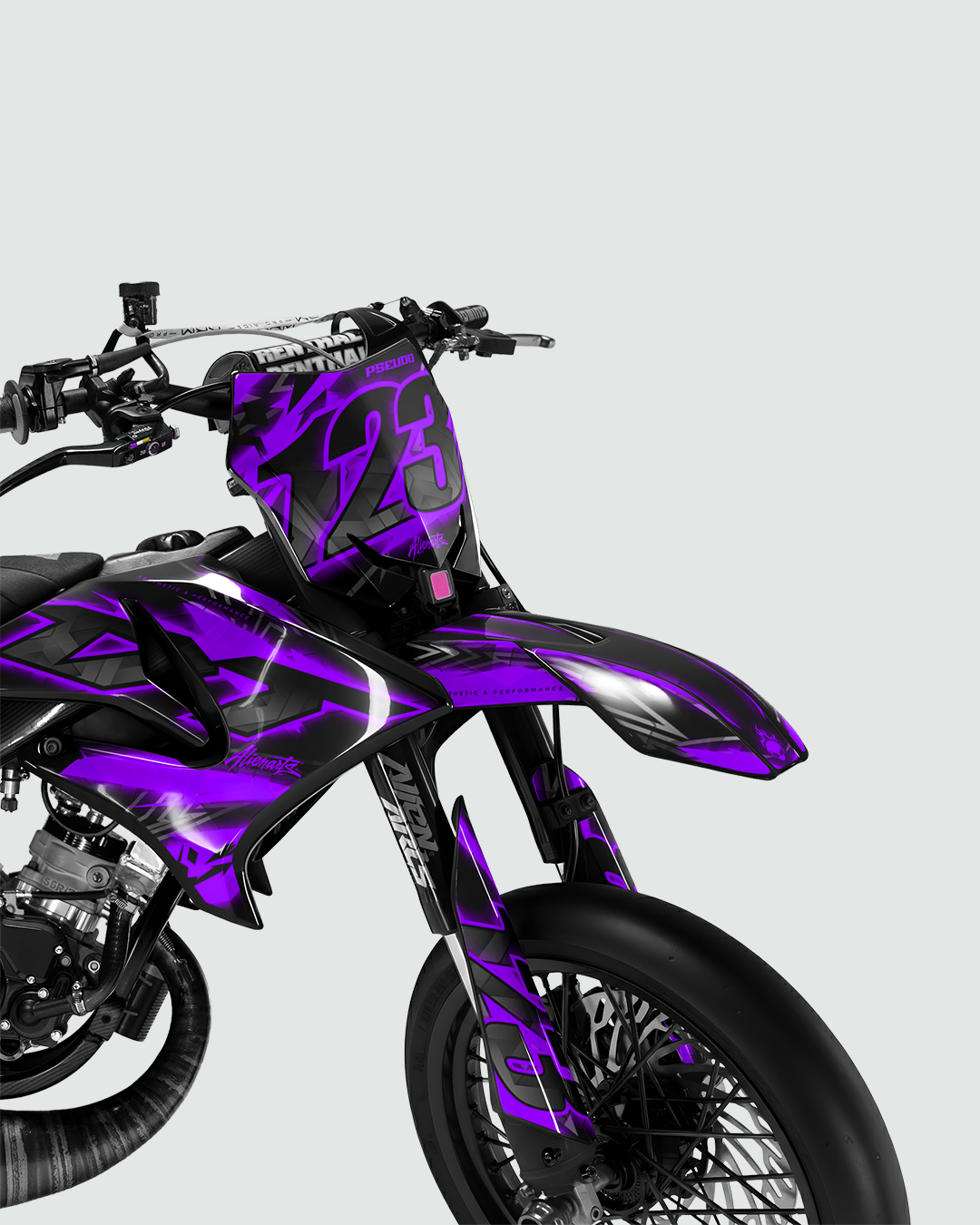RAZOR - Kit deco YAMAHA DT 50cc - Violet — vue de face