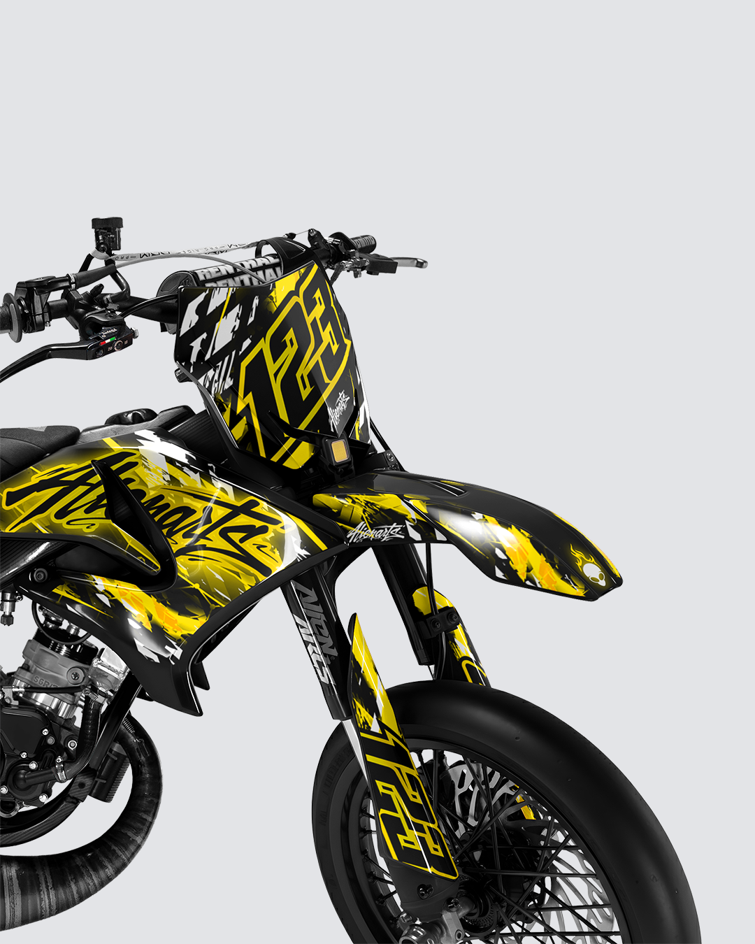 ROGUE - Kit deco YAMAHA DT 50cc - Jaune — vue de face