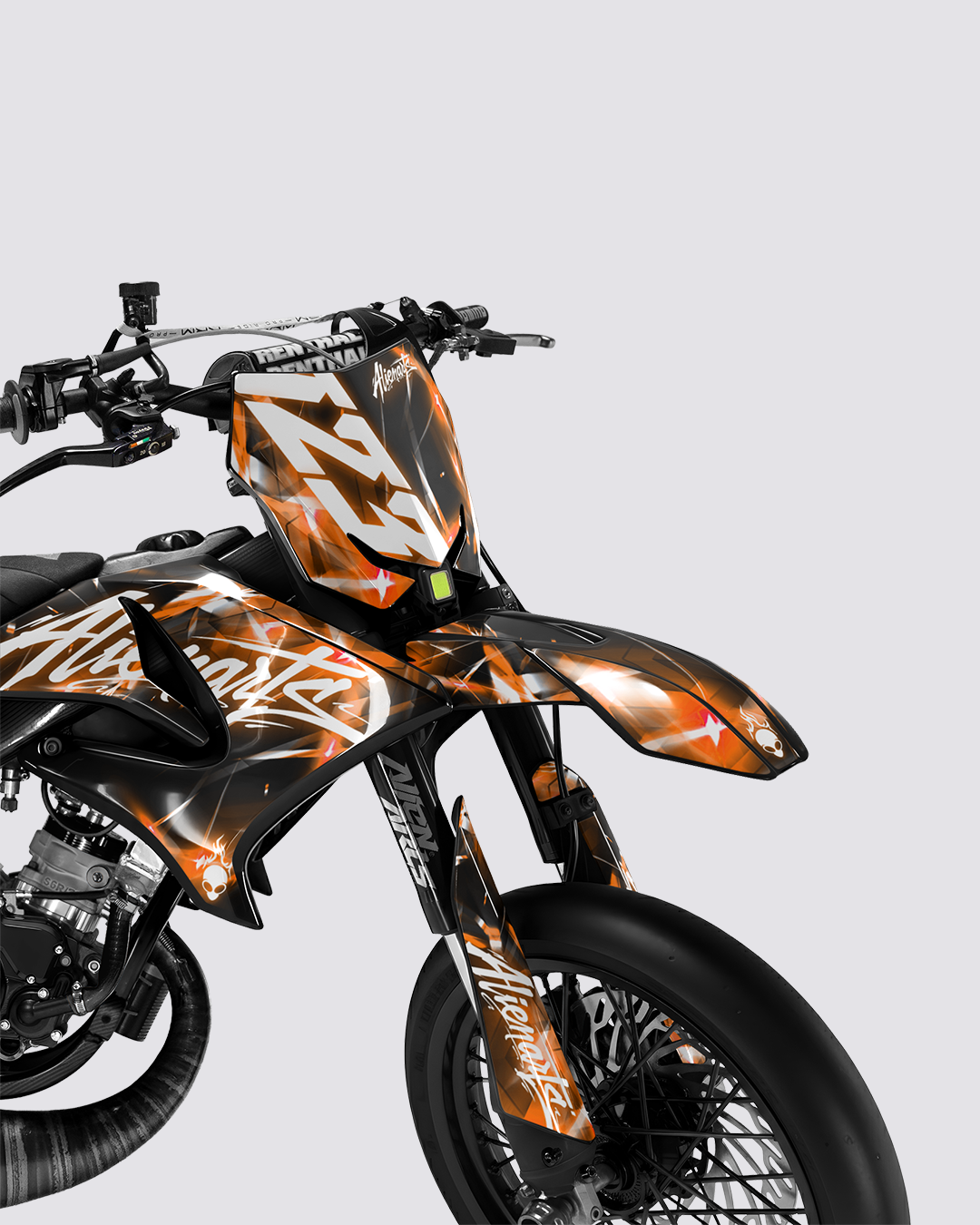 PLASMA - Kit deco YAMAHA DT 50cc - Orange — vue de face