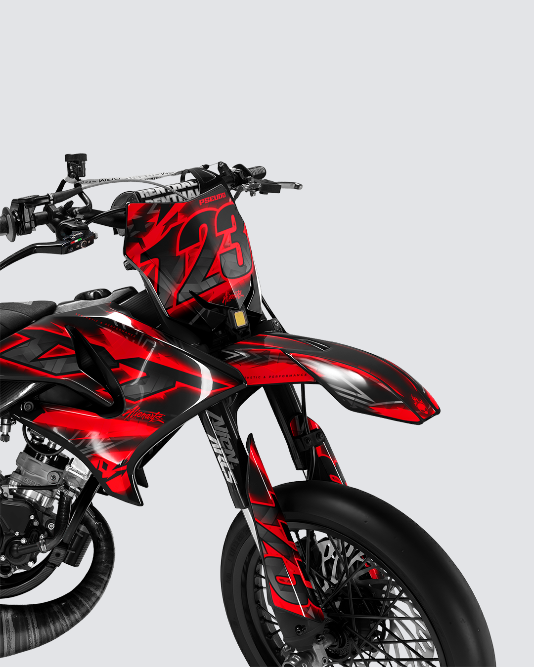 RAZOR - Kit deco YAMAHA DT 50cc - Rouge — vue de face