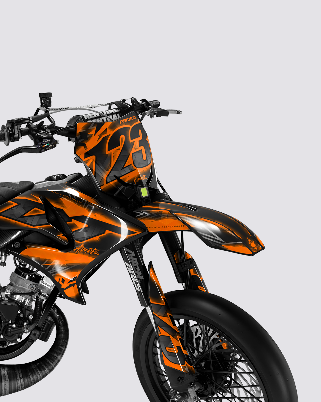 RAZOR - Kit deco YAMAHA DT 50cc - Orange — vue de face