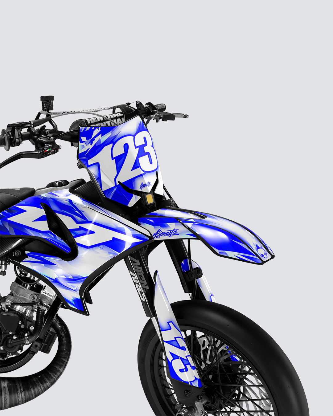 RUSH - Kit deco YAMAHA DT 50cc - Bleu — vue de face