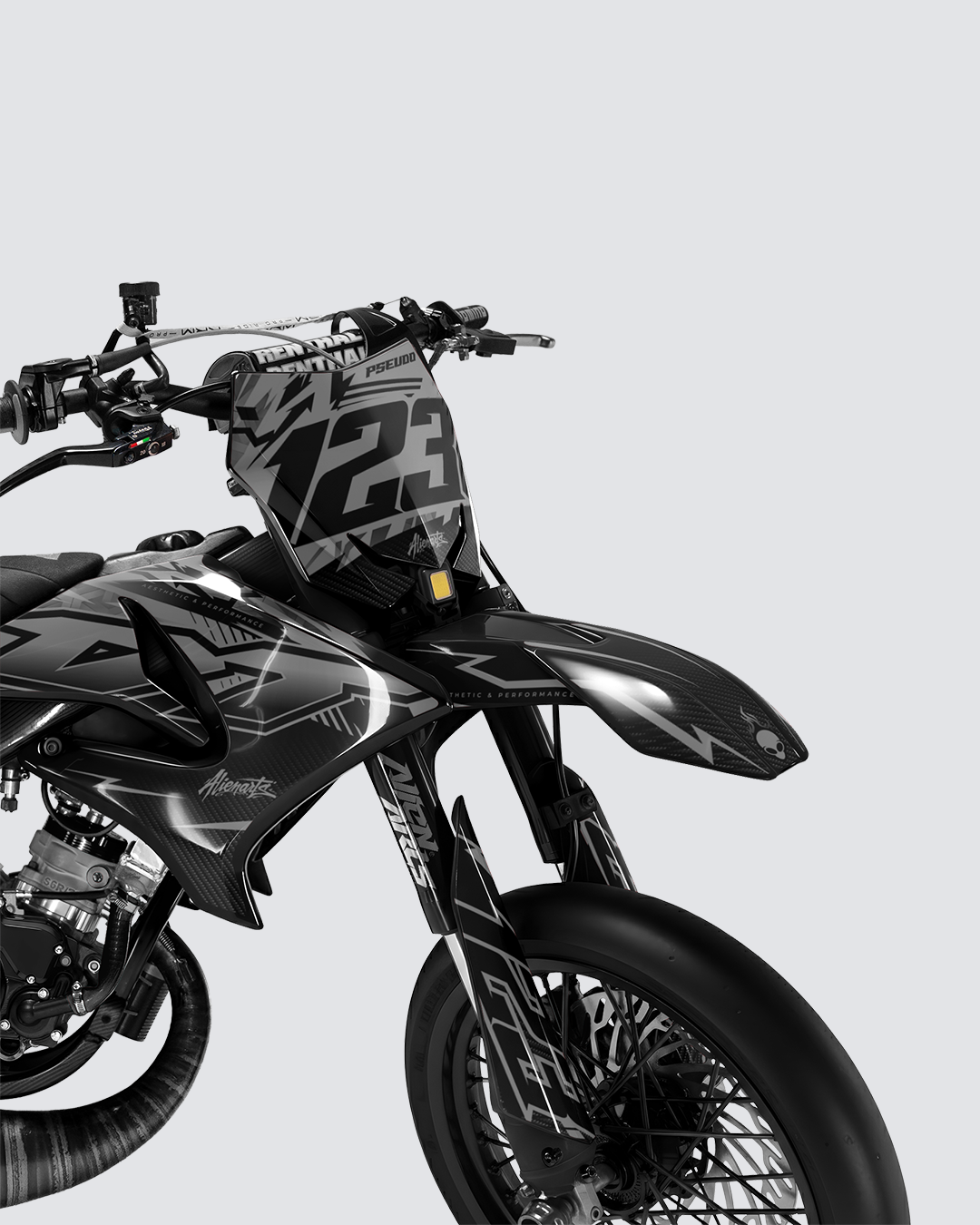 REAPER - Kit deco YAMAHA DT 50cc - Blanc — vue de face