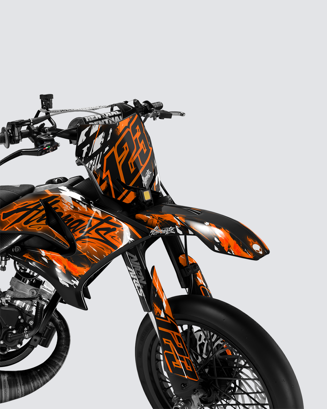 ROGUE - Kit deco YAMAHA DT 50cc - Orange — vue de face