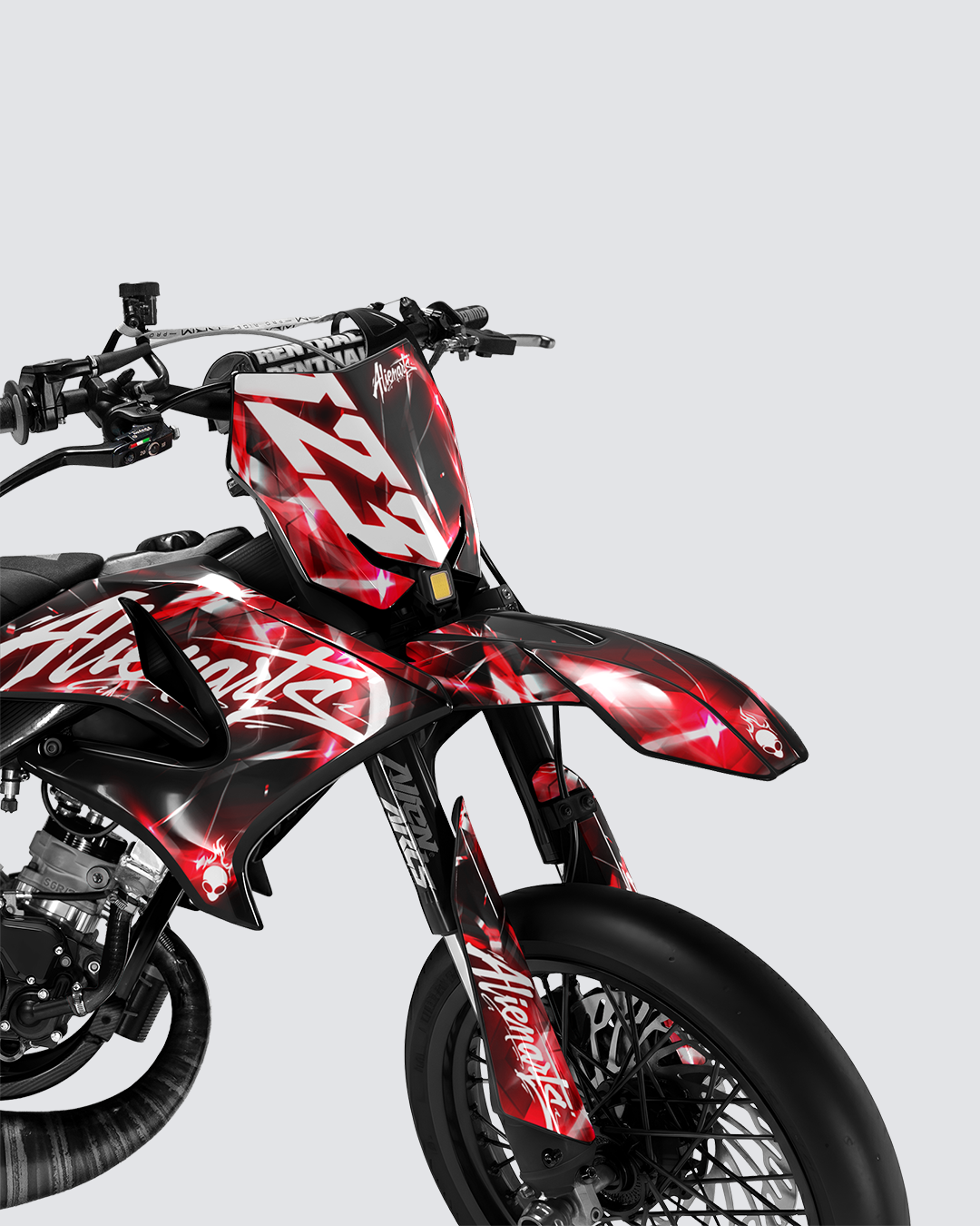 PLASMA - Kit deco YAMAHA DT 50cc - Rouge — vue de face