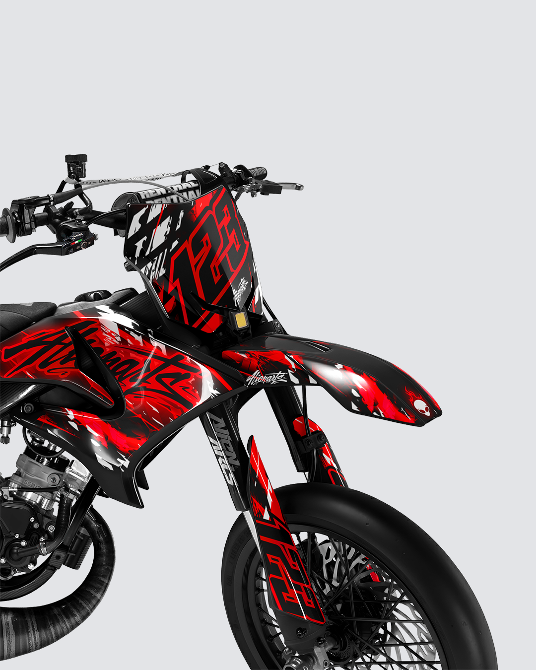 ROGUE - Kit deco YAMAHA DT 50cc - Rouge — vue de face