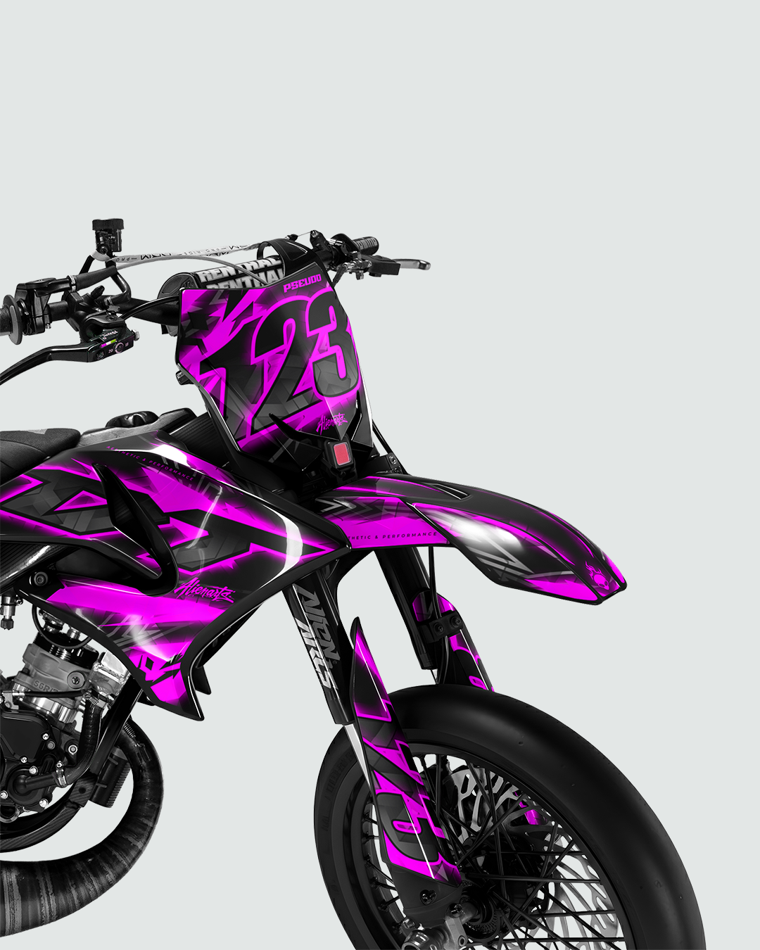 RAZOR - Kit deco YAMAHA DT 50cc - Rose — vue de face