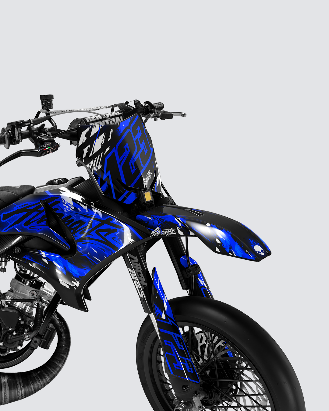 ROGUE - Kit deco YAMAHA DT 50cc - Bleu — vue de face