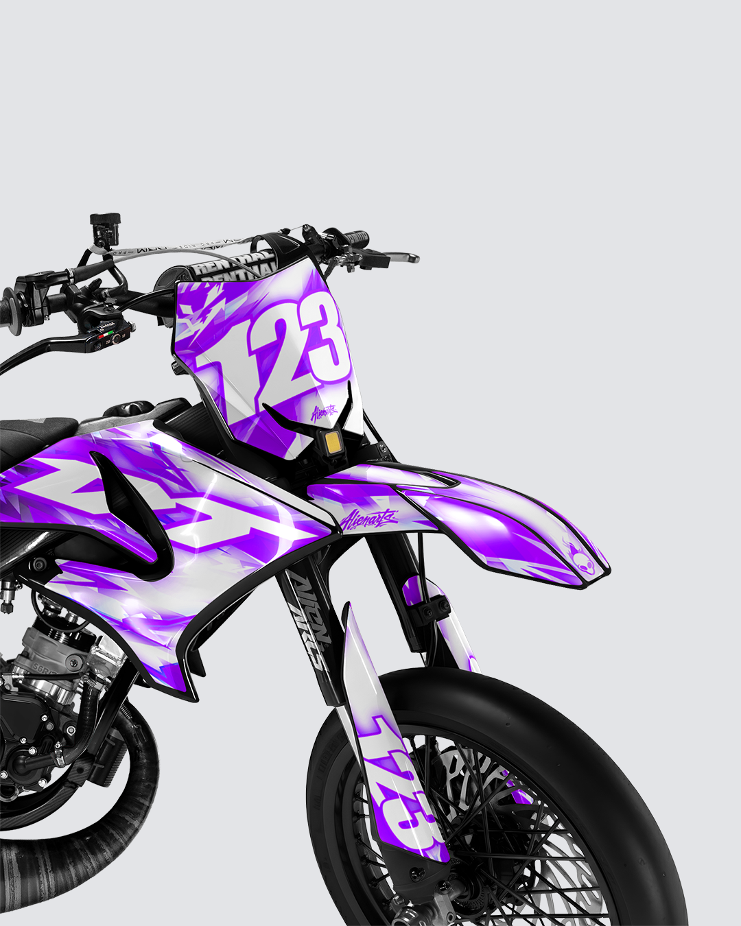RUSH - Kit deco YAMAHA DT 50cc - Violet — vue de face