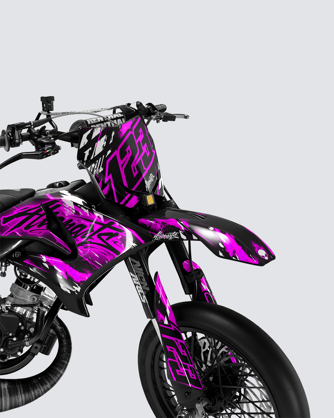 ROGUE - Kit deco YAMAHA DT 50cc - Rose — vue de face