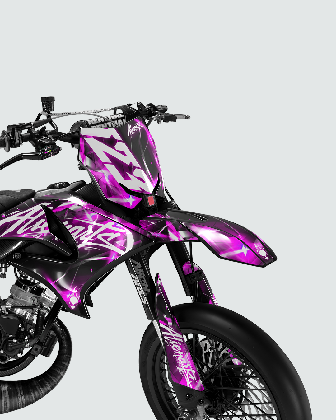 PLASMA - Kit deco YAMAHA DT 50cc - Rose — vue de face