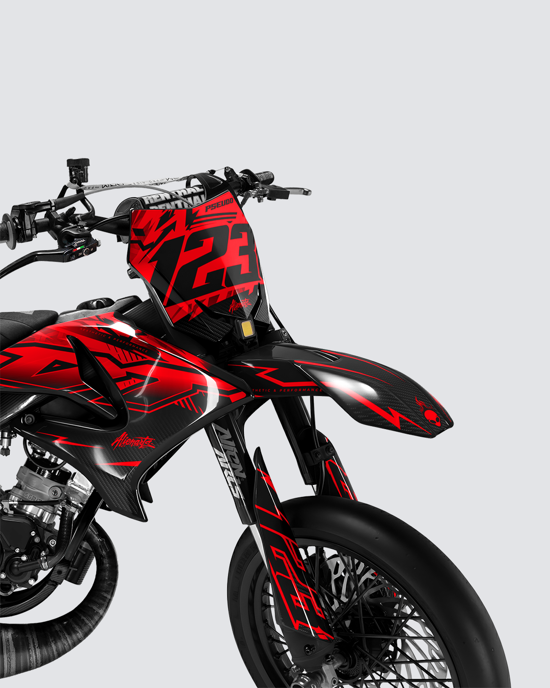REAPER - Kit deco YAMAHA DT 50cc - Rouge — vue de face