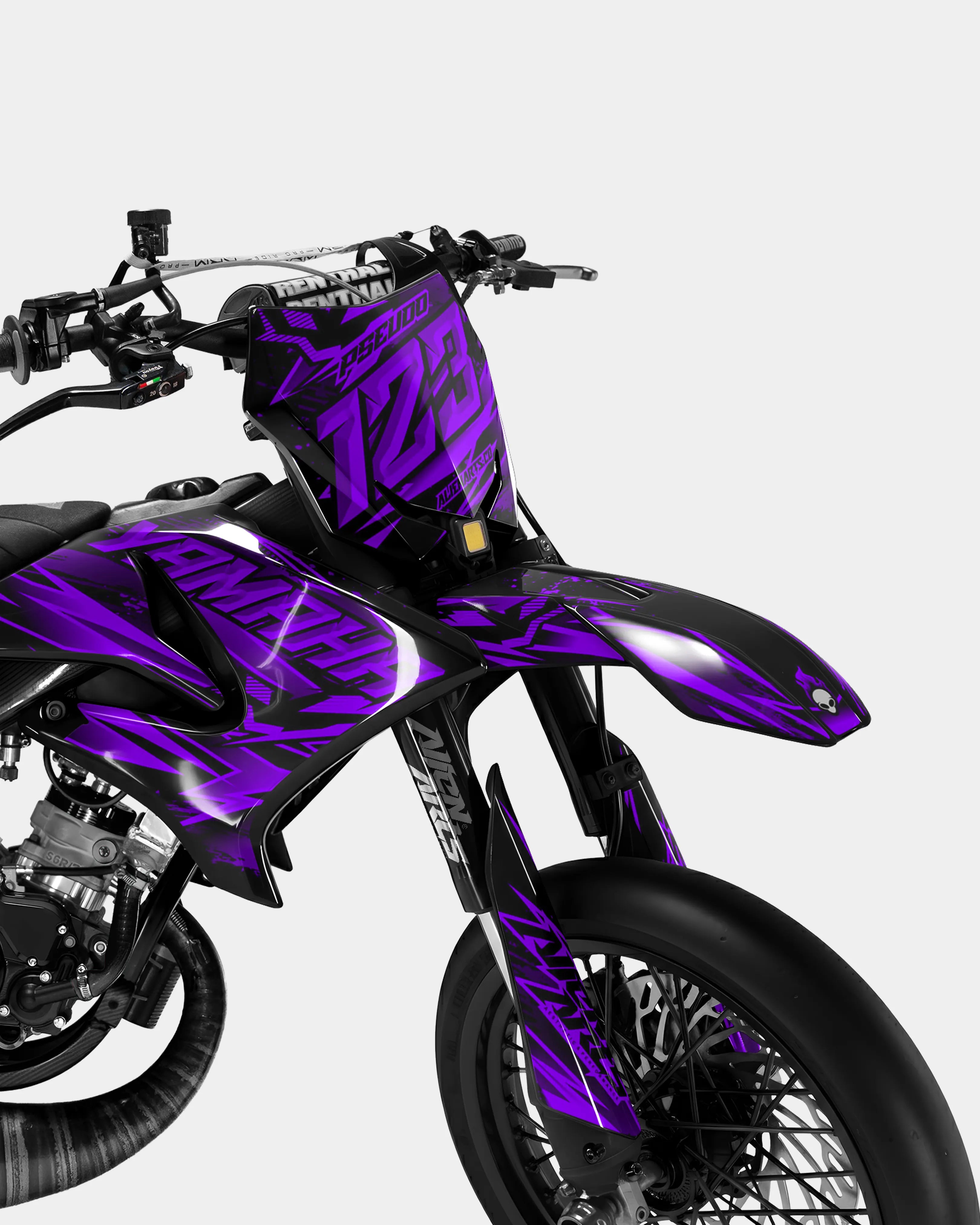SPIEGEL - Dekorationsset YAMAHA DT 50cc - Violett
