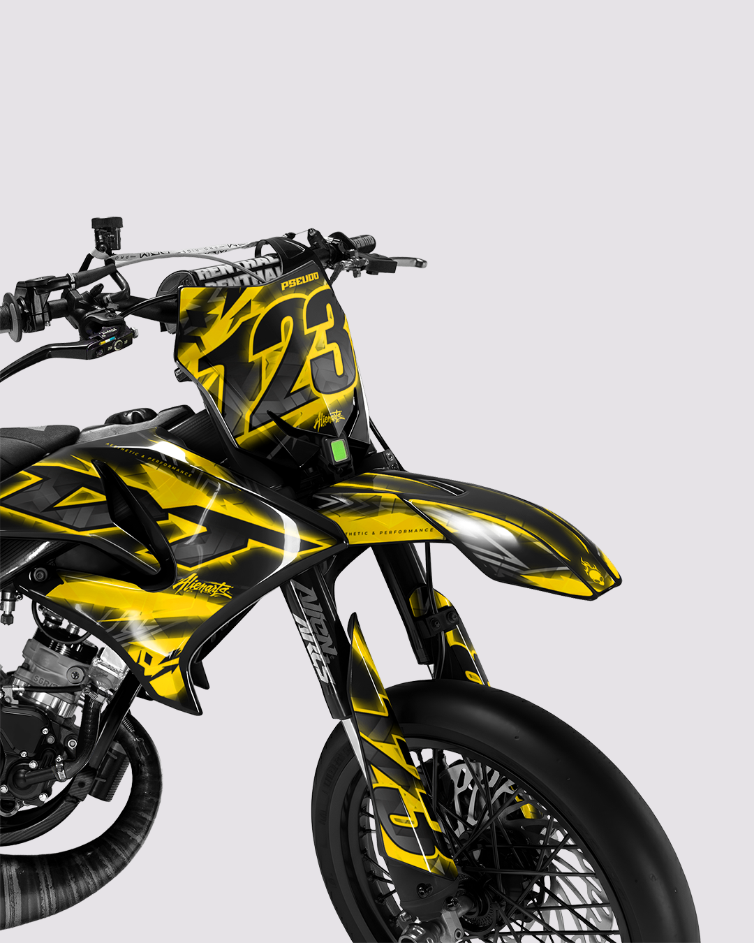 RAZOR - Kit deco YAMAHA DT 50cc - Jaune — vue de face