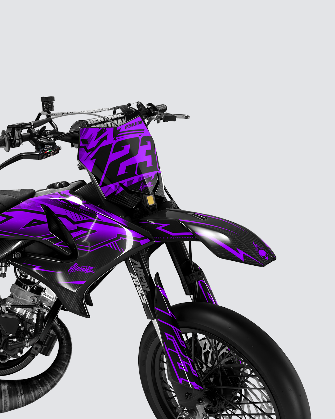 REAPER - Kit deco YAMAHA DT 50cc - Violet — vue de face