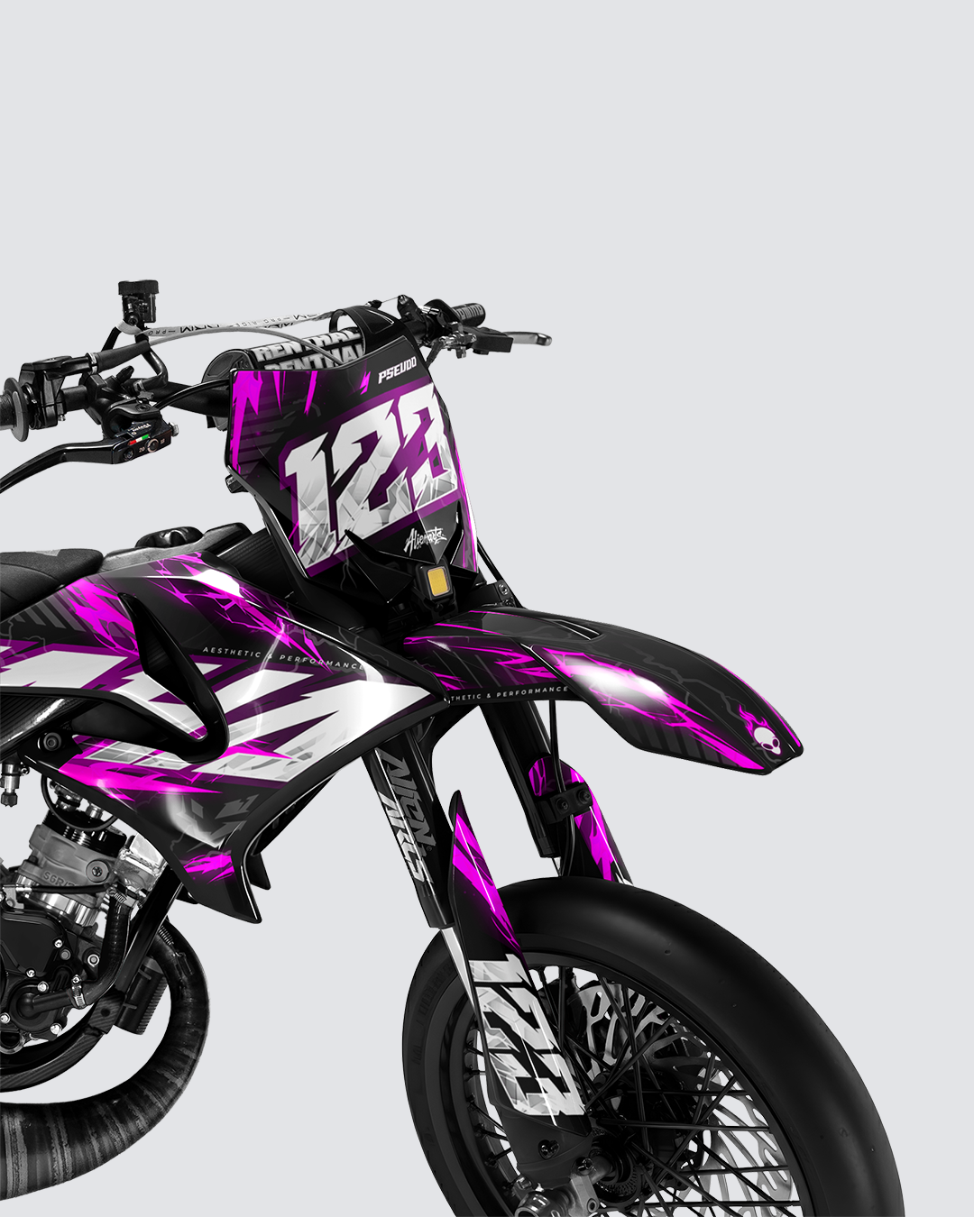 STORMX - Kit deco YAMAHA DT 50cc - Rose — vue de face