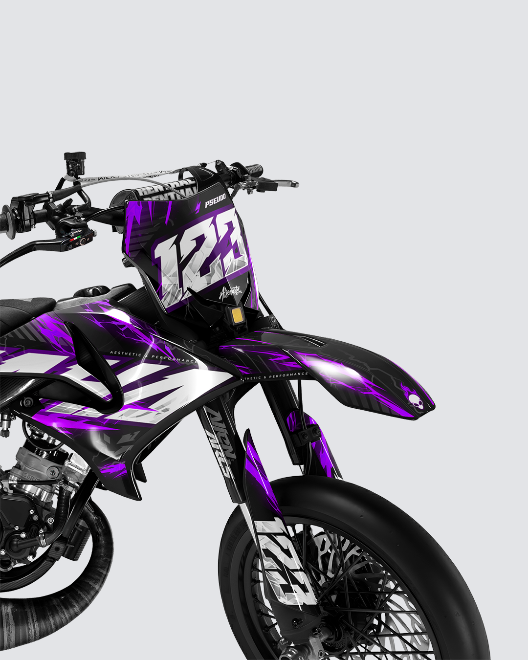 STORMX - Kit deco YAMAHA DT 50cc - Violet — vue de face
