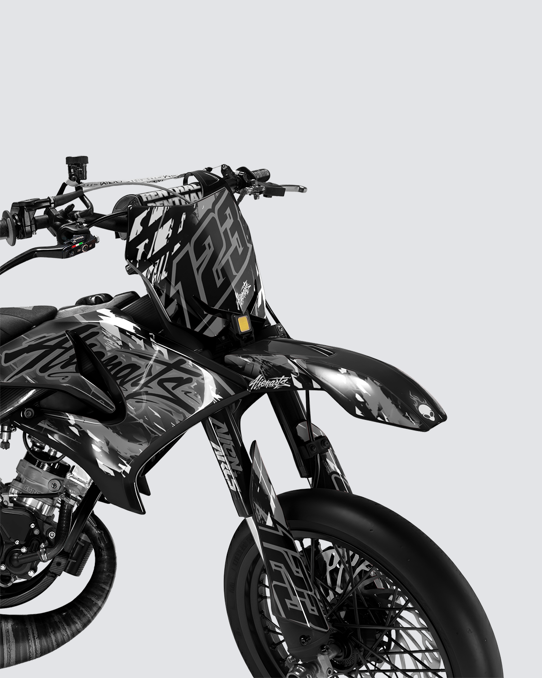 ROGUE - Kit deco YAMAHA DT 50cc - Blanc — vue de face