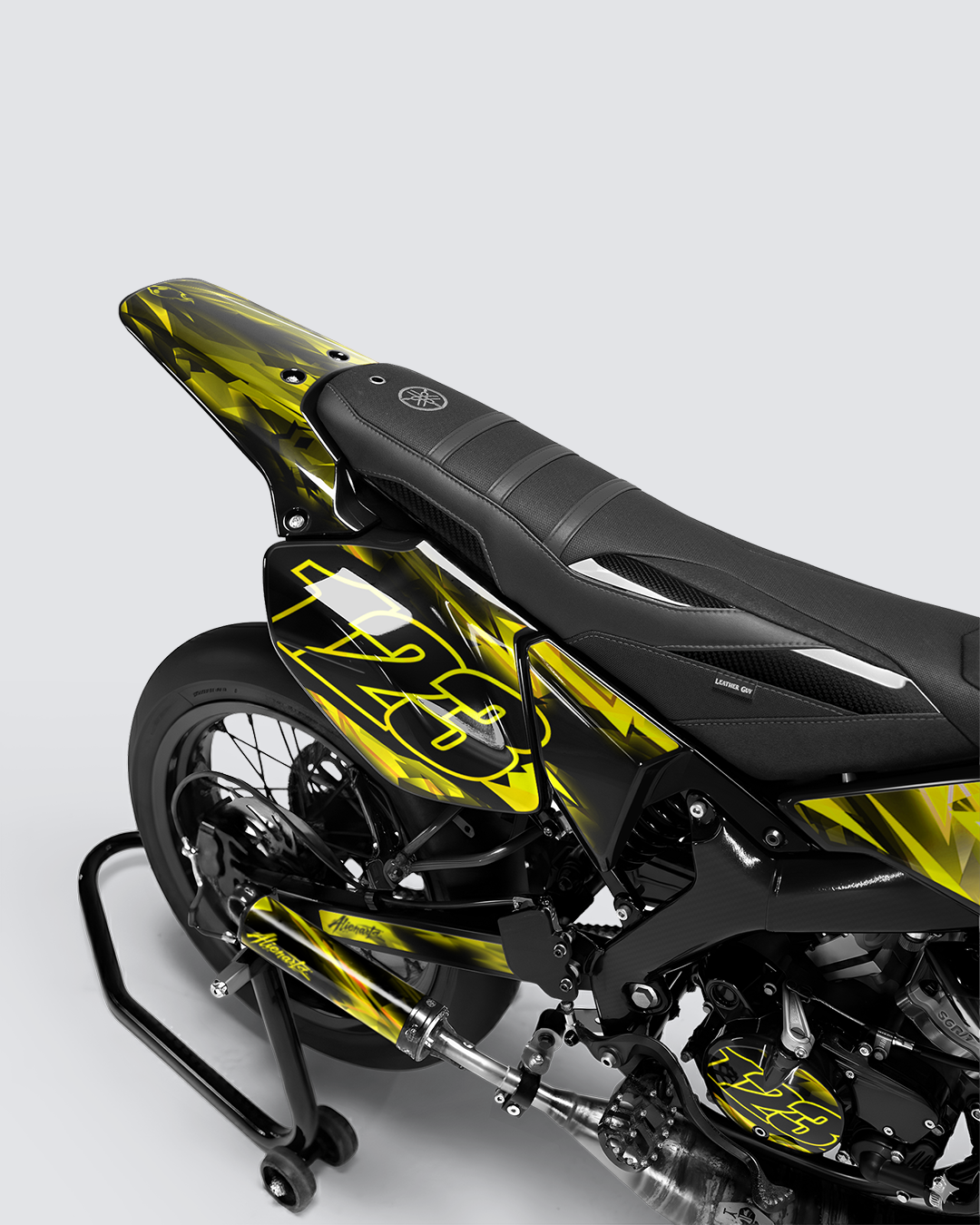 RUSH - Kit deco YAMAHA DT 50cc - Jaune — vue de dos