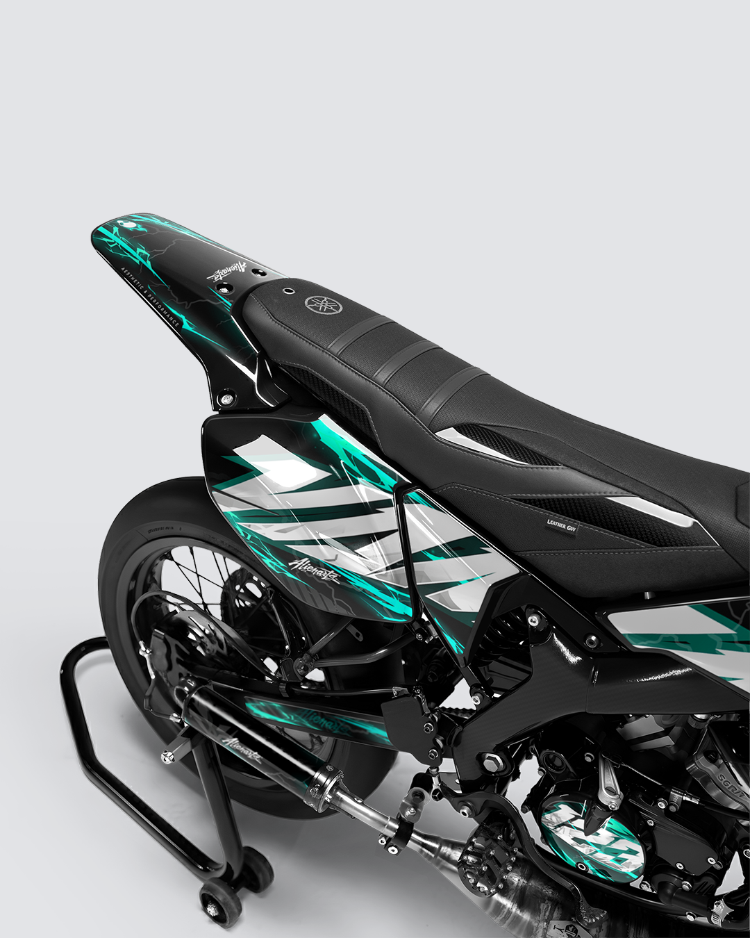 STORMX - Kit deco YAMAHA DT 50cc - Turquoise — vue de dos