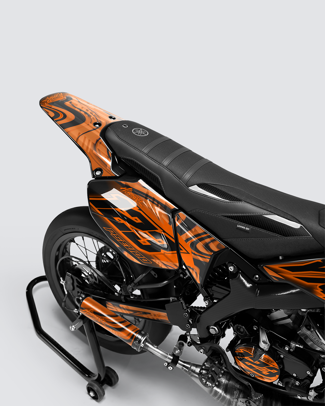 VORTEX - Kit deco YAMAHA DT 50cc - Orange — vue de dos