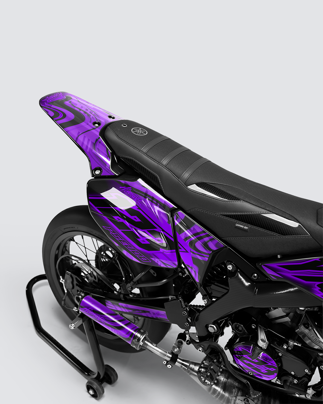 VORTEX - Kit deco YAMAHA DT 50cc - Violet — vue de dos