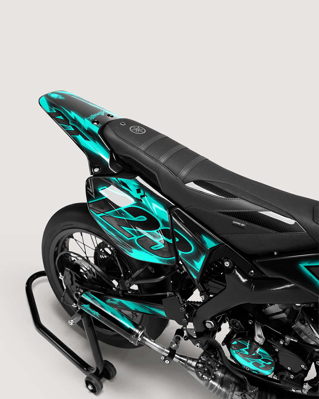 RAZOR - Kit deco YAMAHA DT 50cc - Turquoise — vue de dos