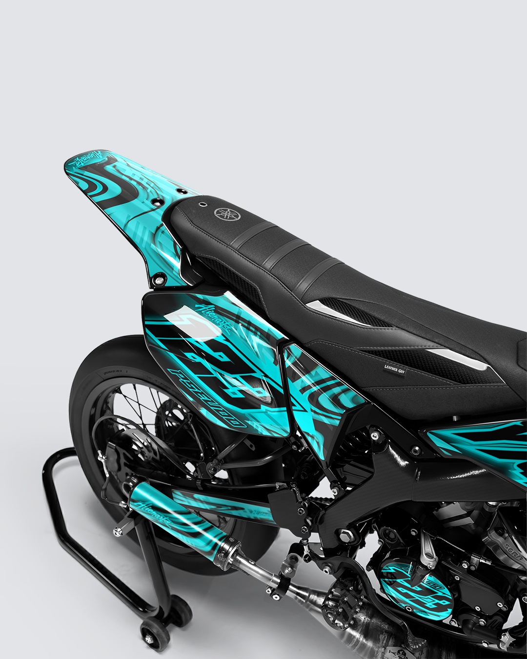 VORTEX - Kit deco YAMAHA DT 50cc - Turquoise — vue de dos
