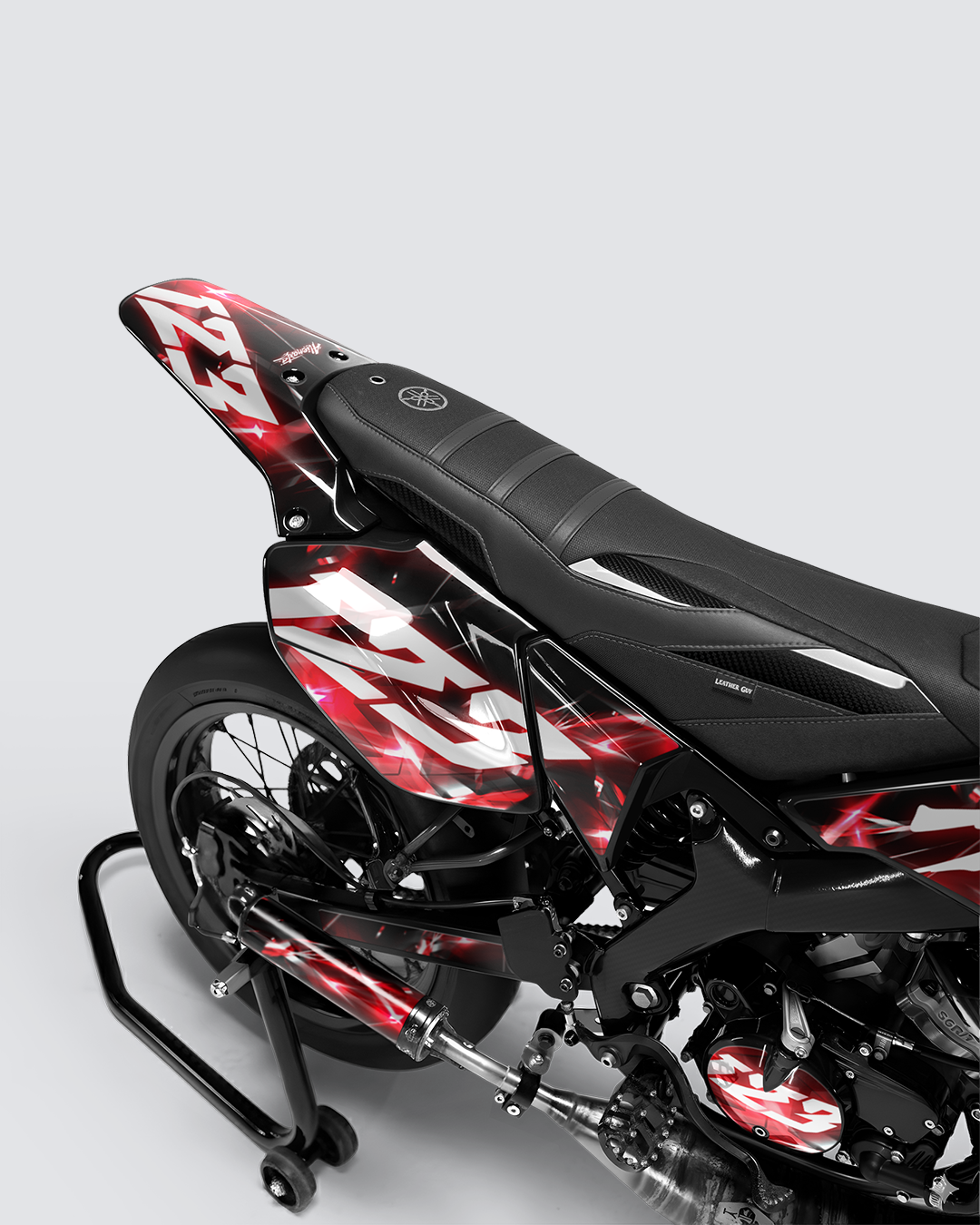 PLASMA - Kit deco YAMAHA DT 50cc - Rouge — vue de dos