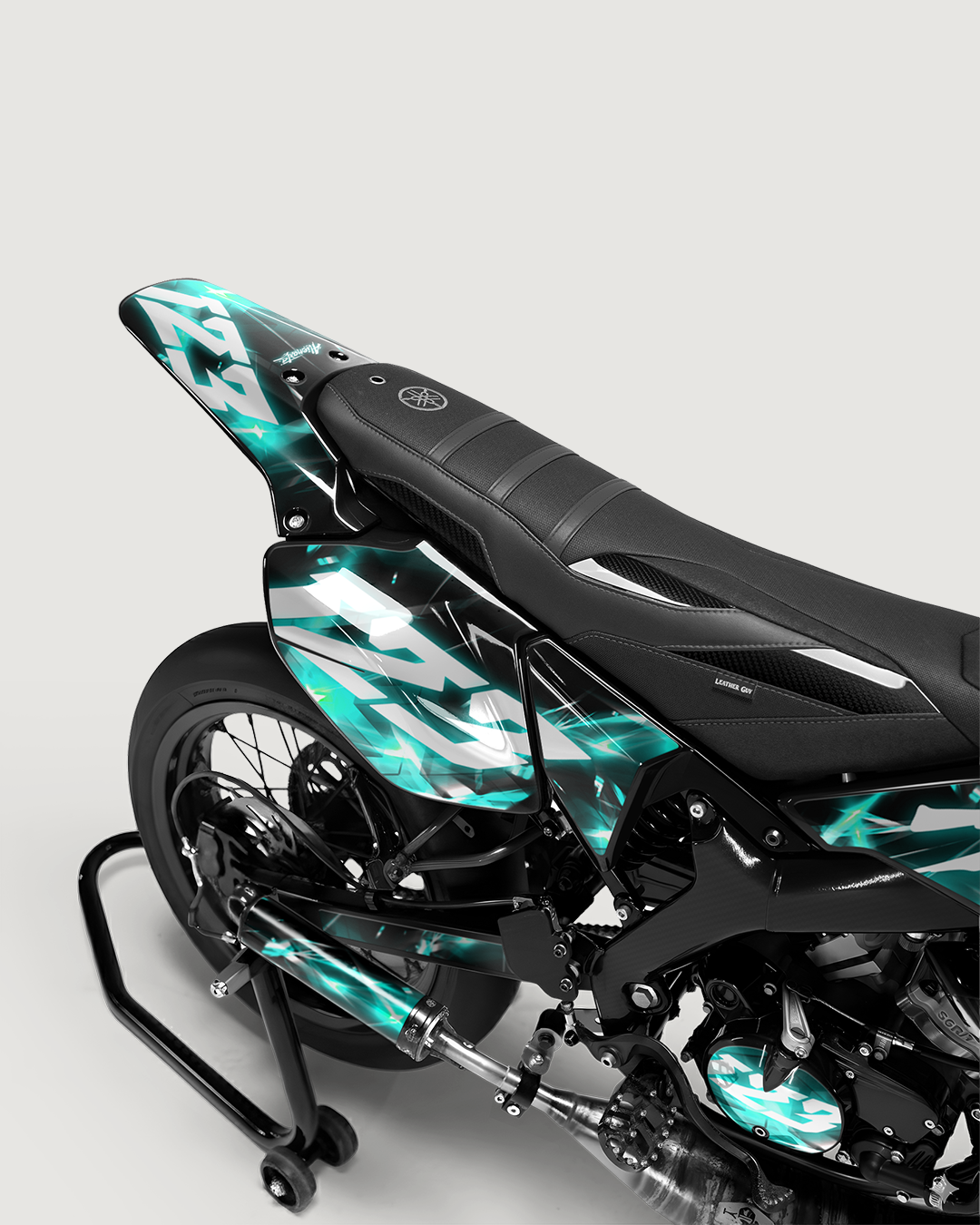 PLASMA - Kit deco YAMAHA DT 50cc - Turquoise — vue de dos
