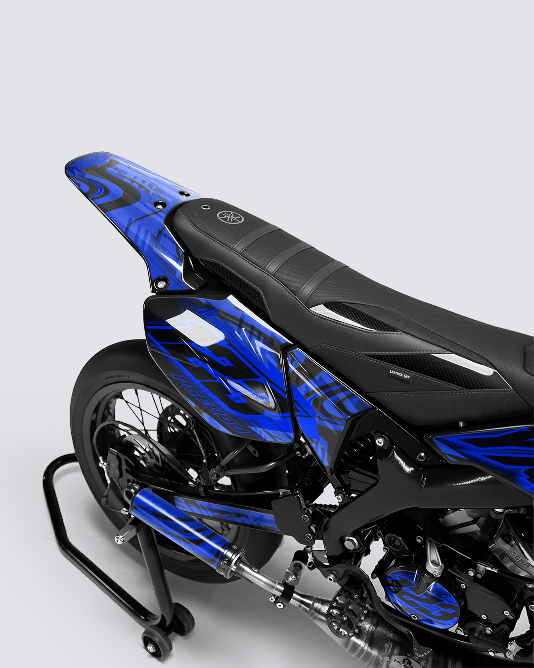 VORTEX - Kit deco YAMAHA DT 50cc - Bleu — vue de dos