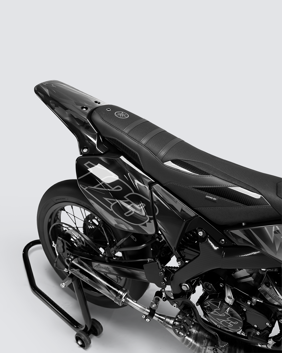 RUSH - Kit deco YAMAHA DT 50cc - Blanc — vue de dos