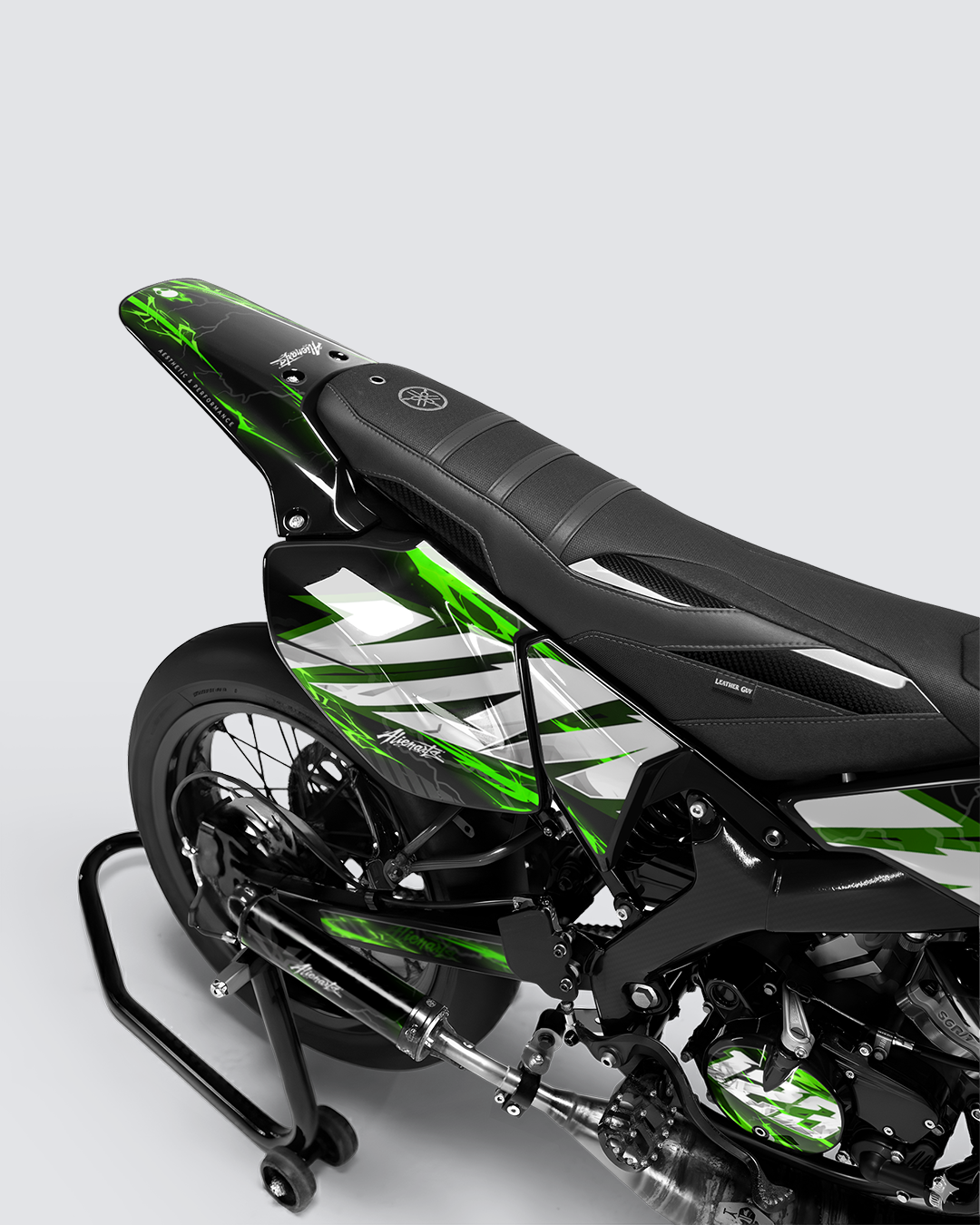 STORMX - Kit deco YAMAHA DT 50cc - Vert — vue de dos