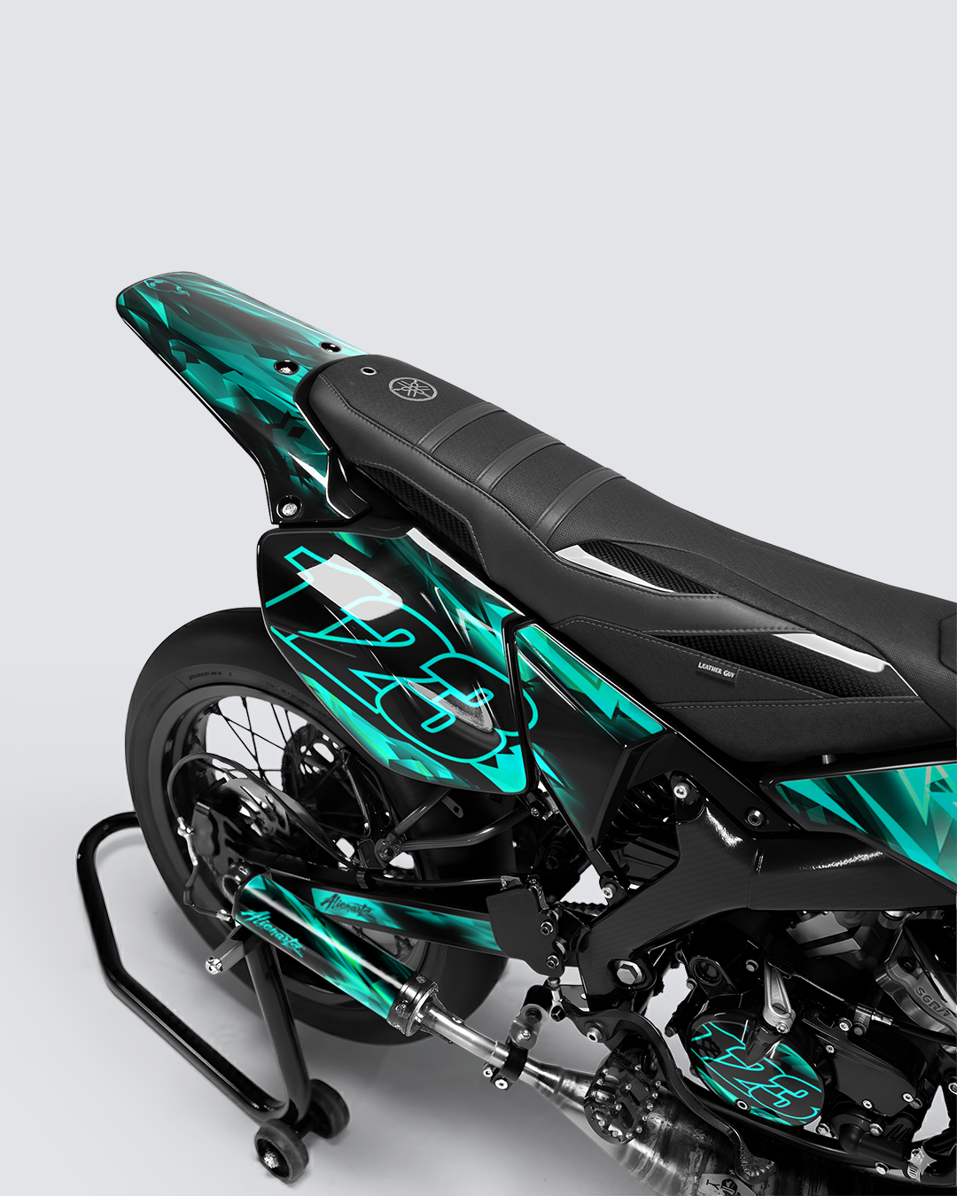 RUSH - Kit deco YAMAHA DT 50cc - Turquoise — vue de dos