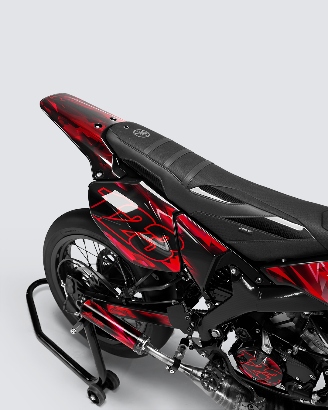 RUSH - Kit deco YAMAHA DT 50cc - Rouge — vue de dos