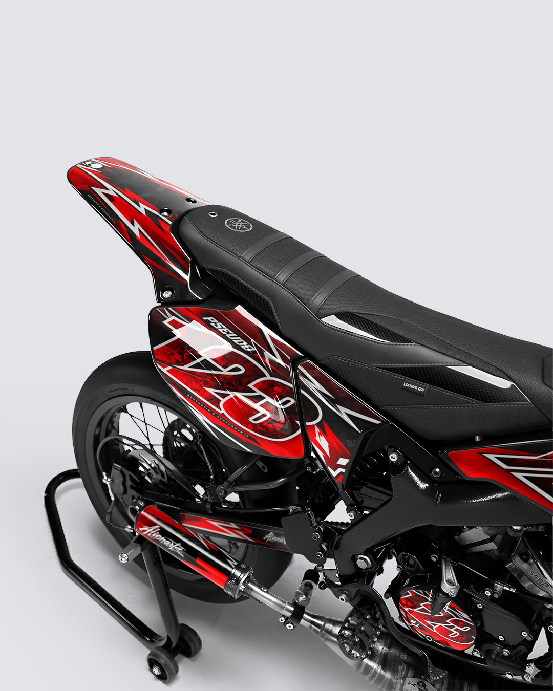 RAMPAGE - Kit deco YAMAHA DT 50cc - Rouge — vue de dos