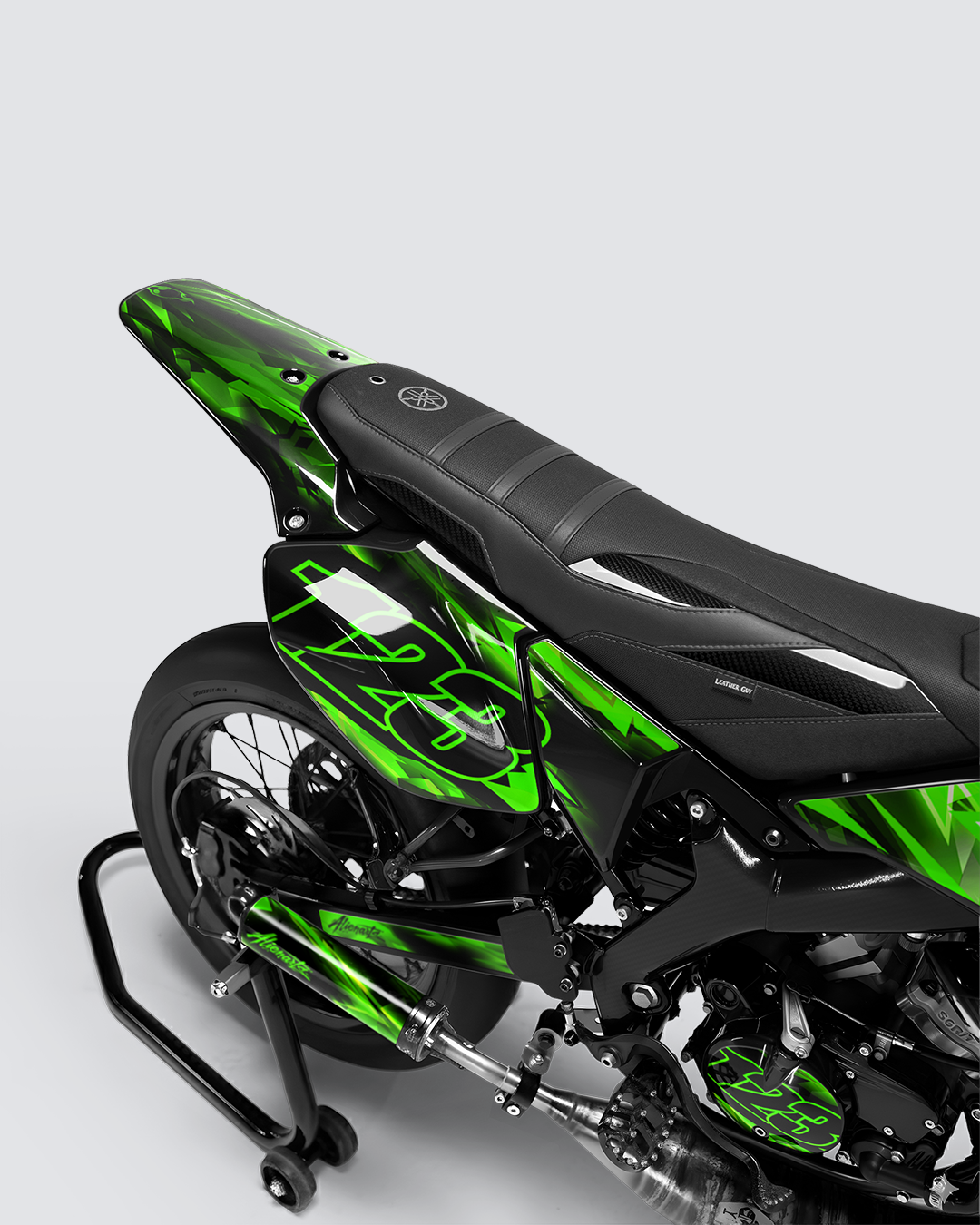 RUSH - Kit deco YAMAHA DT 50cc - Vert — vue de dos