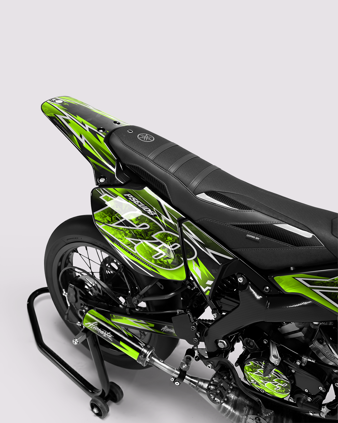 RAMPAGE - Kit deco YAMAHA DT 50cc - Vert — vue de dos