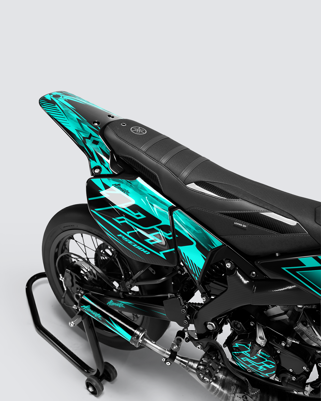 REAPER - Kit deco YAMAHA DT 50cc - Turquoise — vue de dos