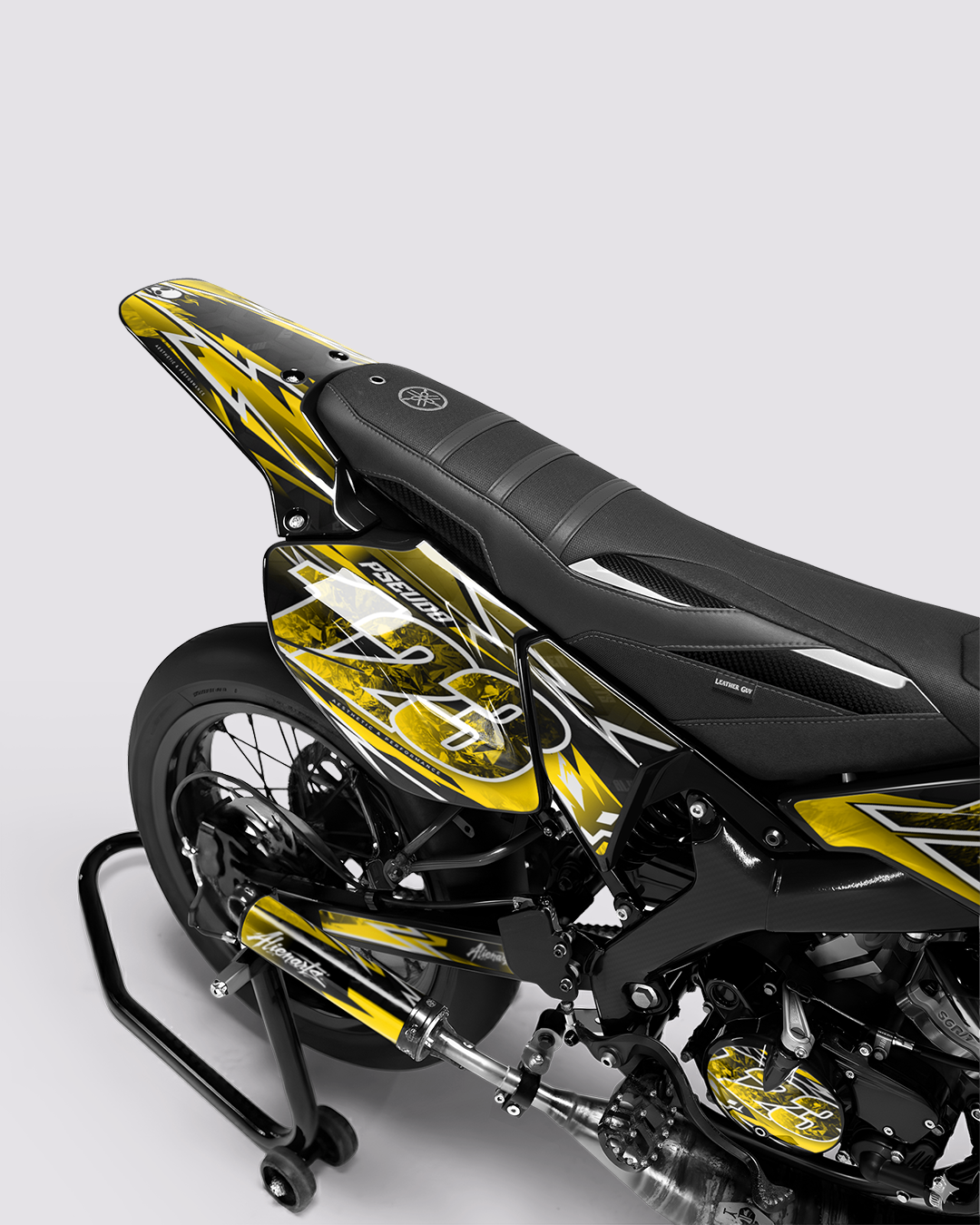 RAMPAGE - Kit deco YAMAHA DT 50cc - Jaune — vue de dos