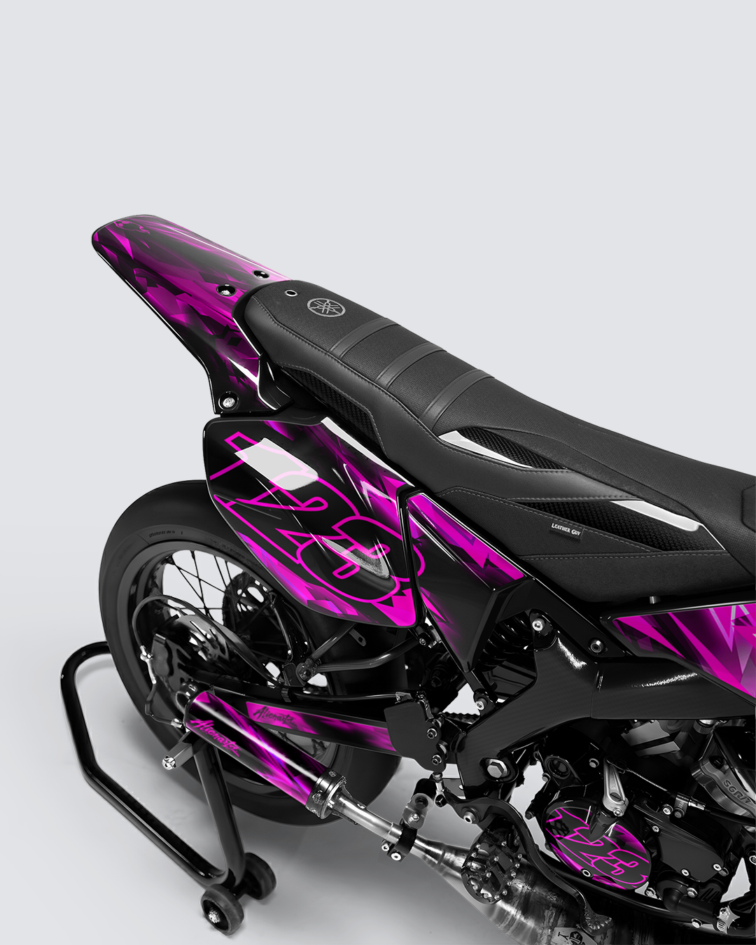 RUSH - Kit deco YAMAHA DT 50cc - Rose — vue de dos