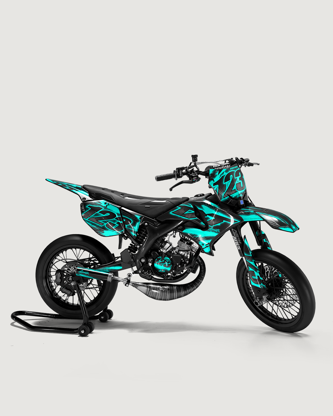RAZOR - Kit deco YAMAHA DT 50cc - Turquoise — vue de côté