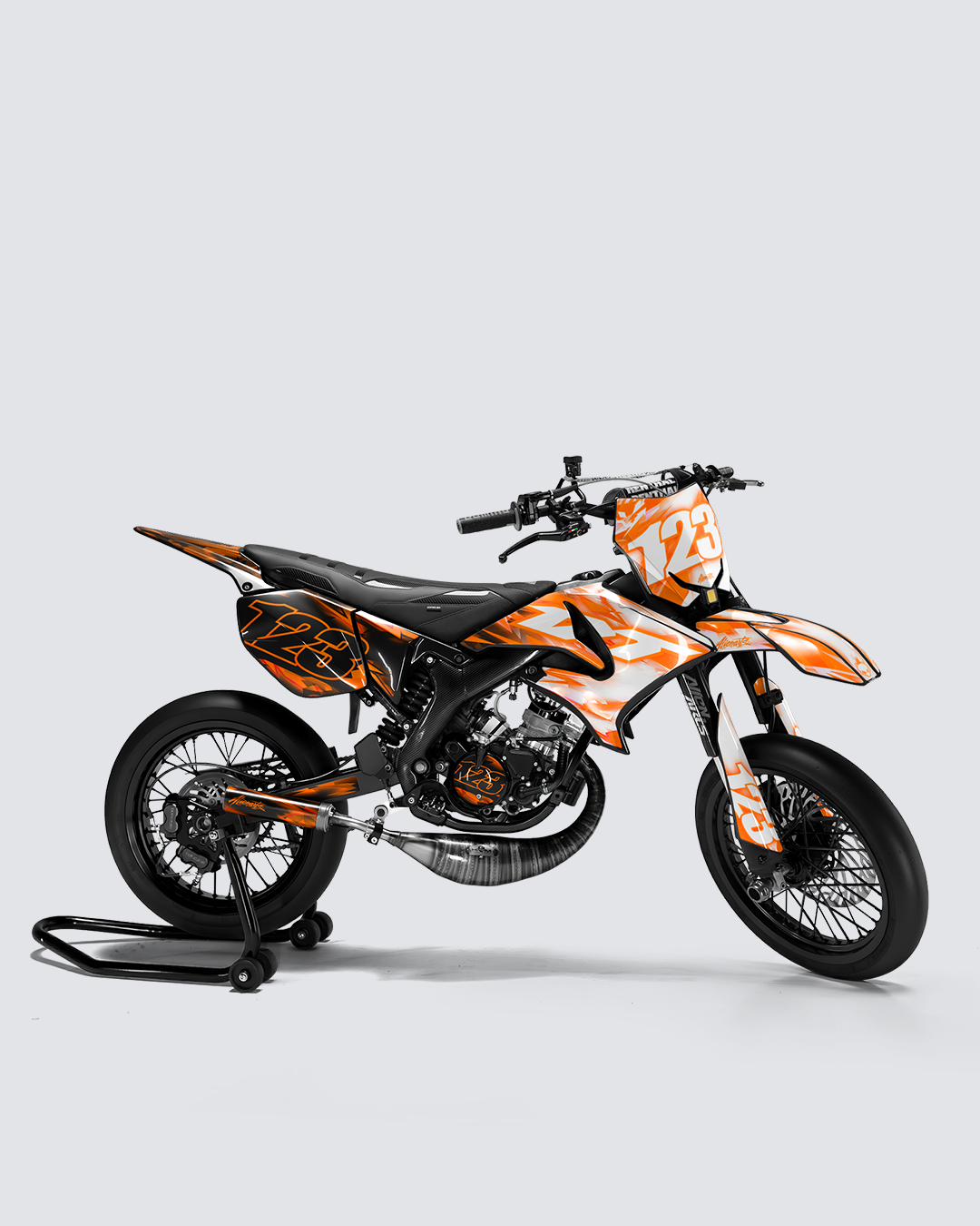 RUSH - Kit deco YAMAHA DT 50cc - Orange — vue de côté