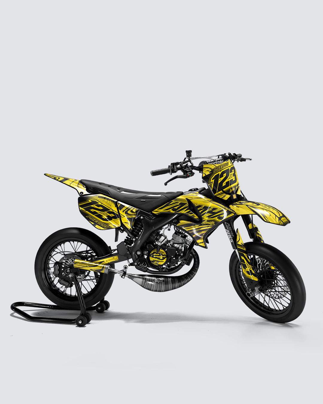 VORTEX - Kit deco YAMAHA DT 50cc - Jaune — vue de côté
