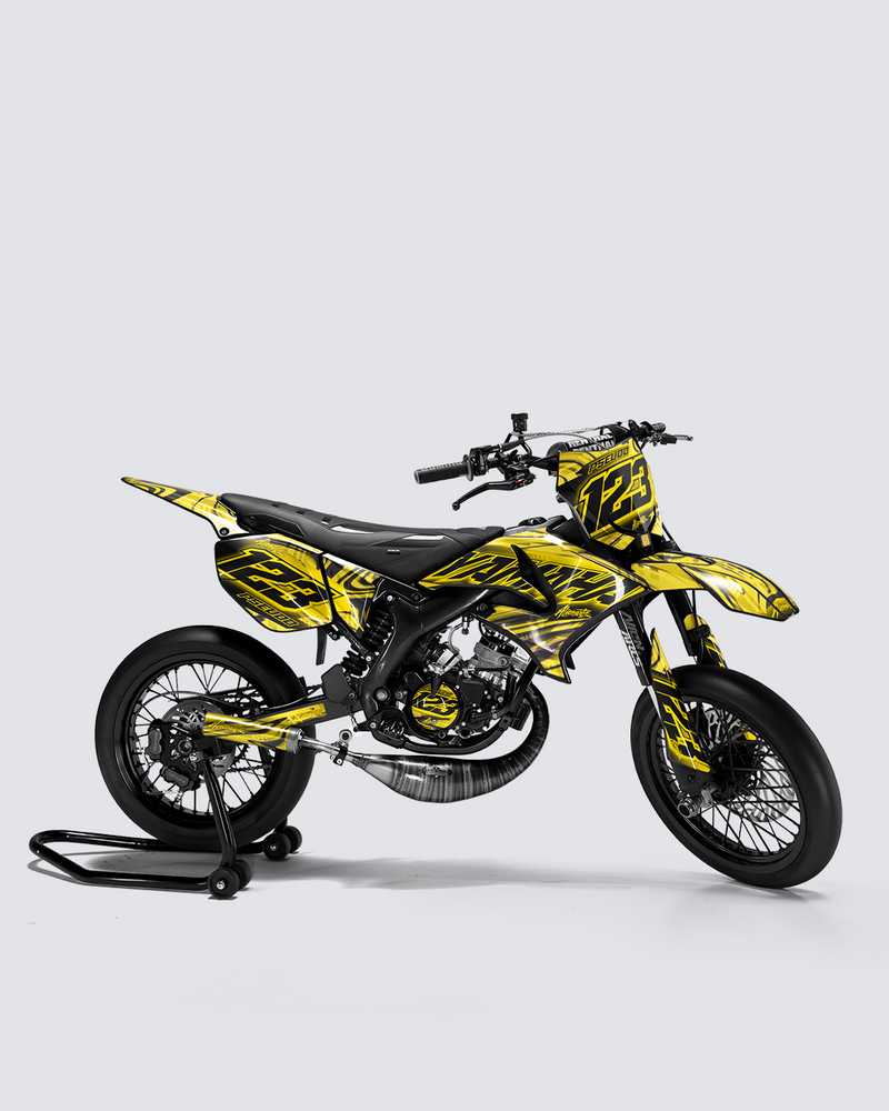 VORTEX - Kit deco YAMAHA DT 50cc - Jaune — vue de côté